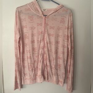 Sanrio My Melody ribbon bow print pink hoodie kawaii cute pastel coquette girly